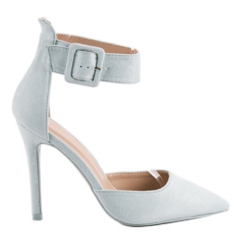 Blaue Wildleder-Absätze