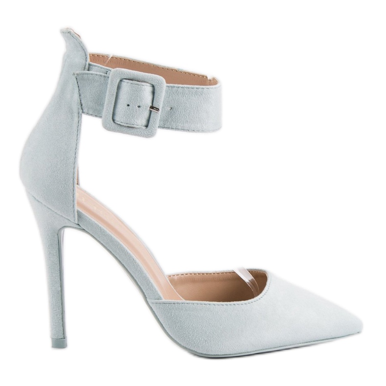 Blaue Wildleder-Absätze