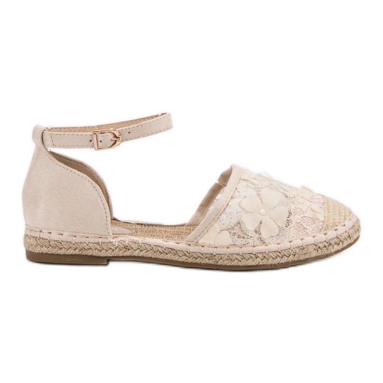 Nio Nio Espadrilles aus Spitze braun
