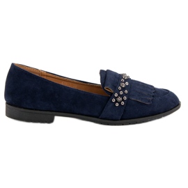 Laura Mode Marineblaue Loafer mit Jets navy blau