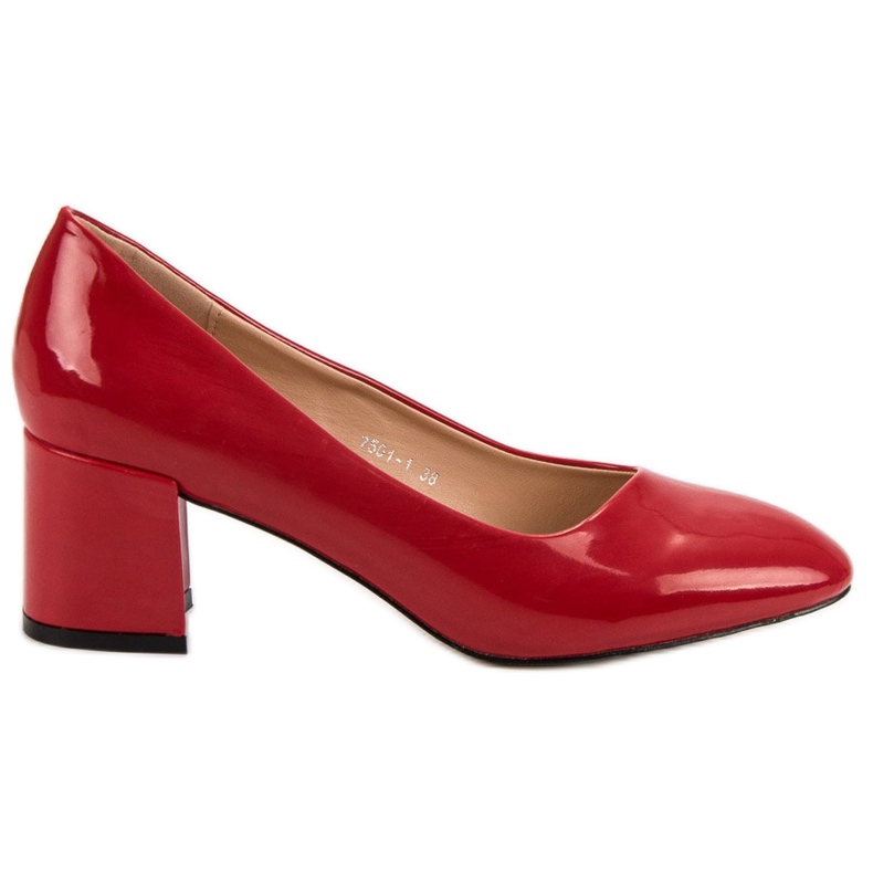 Diamantique Lackierte Pumps auf einer Säule rot