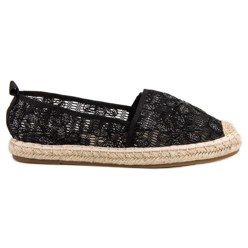 Sweet Shoes Espadrilles aus Spitze schwarz