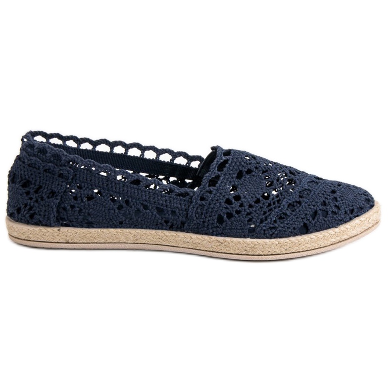 Sweet Shoes Marineblaue Espadrilles aus Spitze navy blau