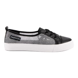 MCKEYLOR Mesh-Turnschuhe schwarz