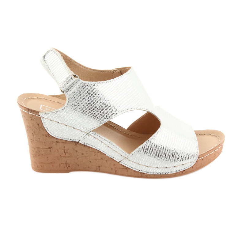 Filippo Silber 785 Keilsandalen weiß grau