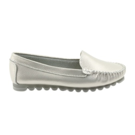 Silberne Lederslipper Filippo 130 grau
