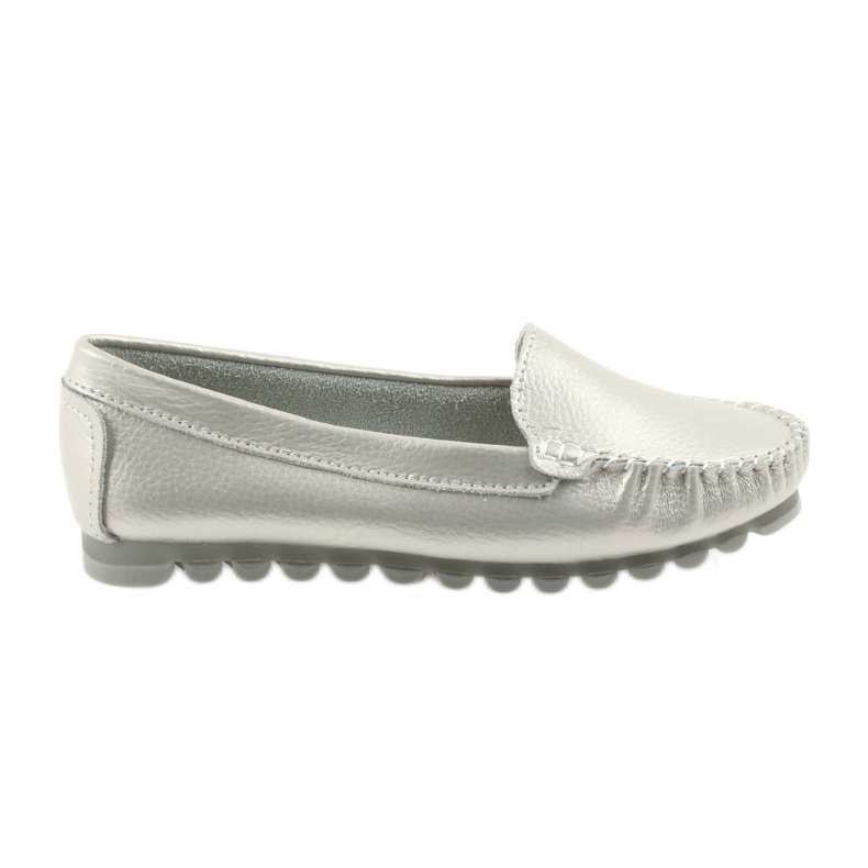 Silberne Lederslipper Filippo 130 grau