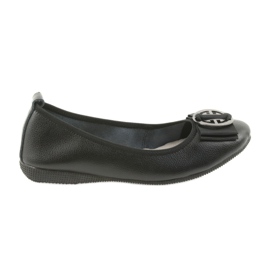Damen Ballerinas aus Leder mit Schleife Filippo 633 schwarz