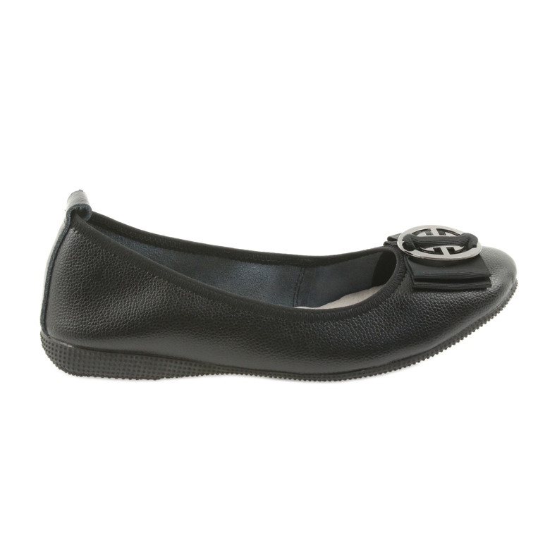 Damen Ballerinas aus Leder mit Schleife Filippo 633 schwarz
