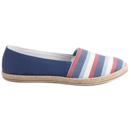 Sweet Shoes Gestreifte Slipper blau