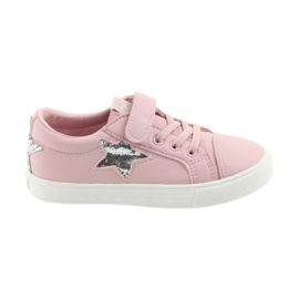 Big Star Sneakers mit Klettverschluss Stern 374104 rosa grau