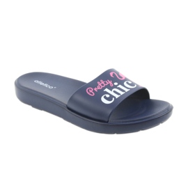 Flamingos Atletico Damenhausschuhe weiß rosa marineblau