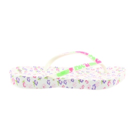 Atletico Damen Flip-Flops mit Blumen weiß lila grün rosa