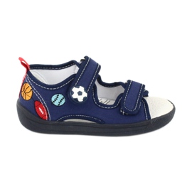 American Club Sandalen Jungen American TEN27 Hausschuhe Ball navy blau