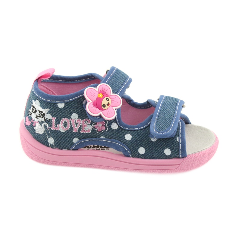 American Club Kinderschuhe Hausschuhe Sandalen Jeans American Kitten 39/19 weiß blau rosa