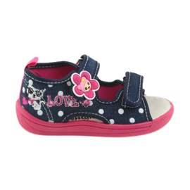 American Club Kinderschuhe, amerikanische Hausschuhe, Lederdecksohle weiß rosa navy blau