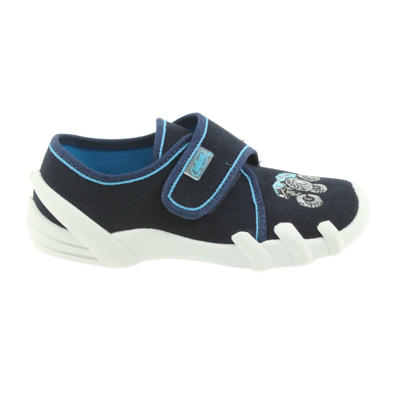 Befado Hausschuhe Kinderschuhe mit Klettverschluss 273X105 blau navy blau