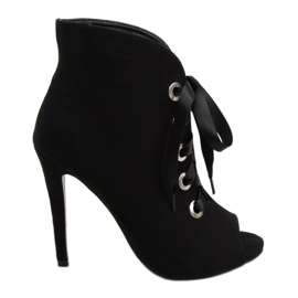 Schwarze Stiefel mit offenen Fingern 680-32 Schwarz