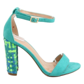 Mint-Sandalen mit Absatz 708-24 Blau mehrfarbig