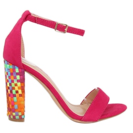 Fuchsia High Heels Sandalen 708-24 Fuchsia mehrfarbig rosa