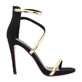 Schwarze Sandalen auf hohem Absatz 988-58 Schwarz