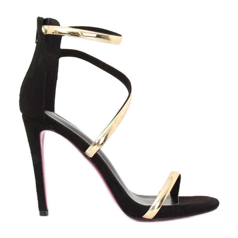 Schwarze Sandalen auf hohem Absatz 988-58 Schwarz