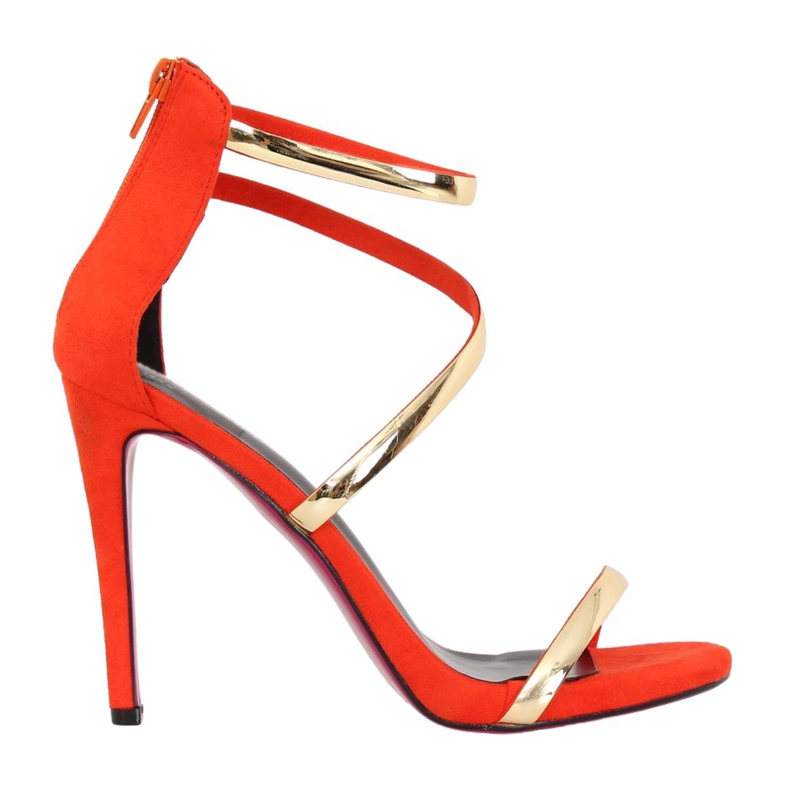 Orange Sandalen auf einem hohen Absatz 988-58 Orange