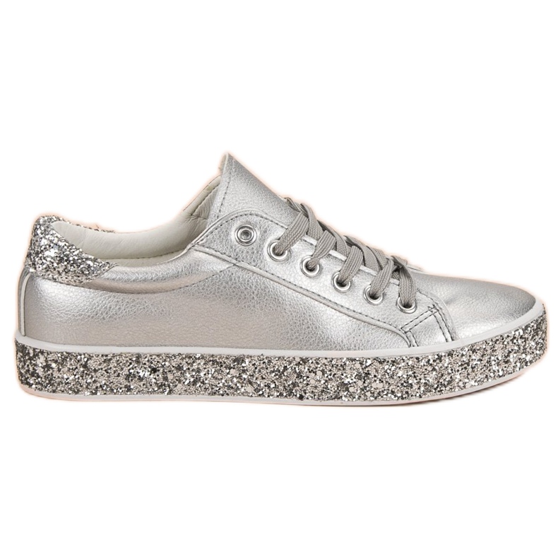 Sneakers mit Glitzersohle grau