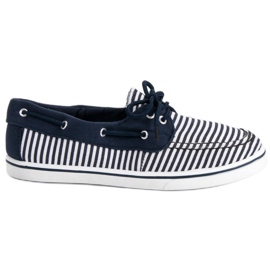 McKey Modische marineblaue Loafer weiß