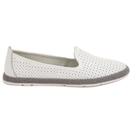 Filippo Durchbrochene Herren aus Leder weiß