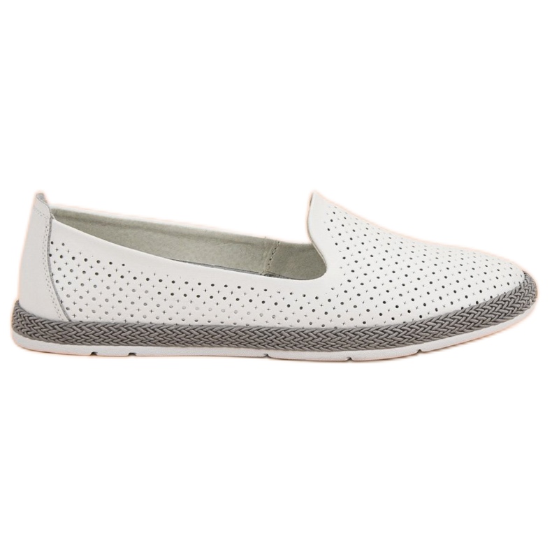 Filippo Durchbrochene Herren aus Leder weiß