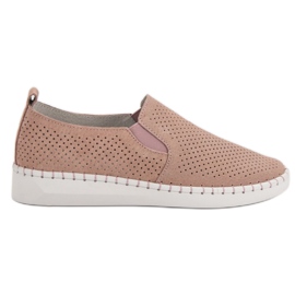 Filippo Slip-On-Sneakers aus Leder rosa