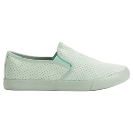 Slip-On-Sneakers aus Wildleder grün