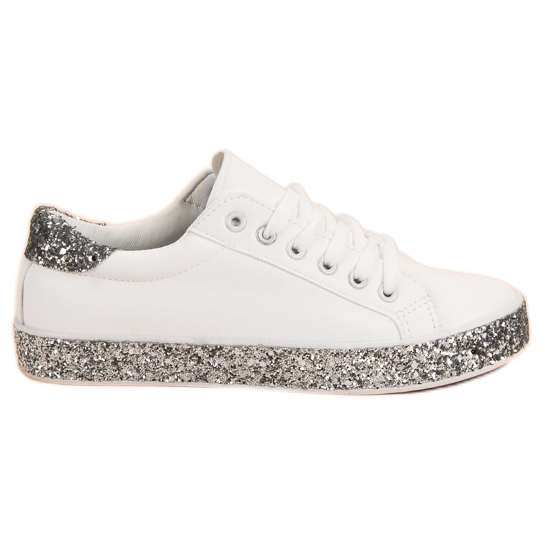 Sneakers mit Glitzersohle weiß