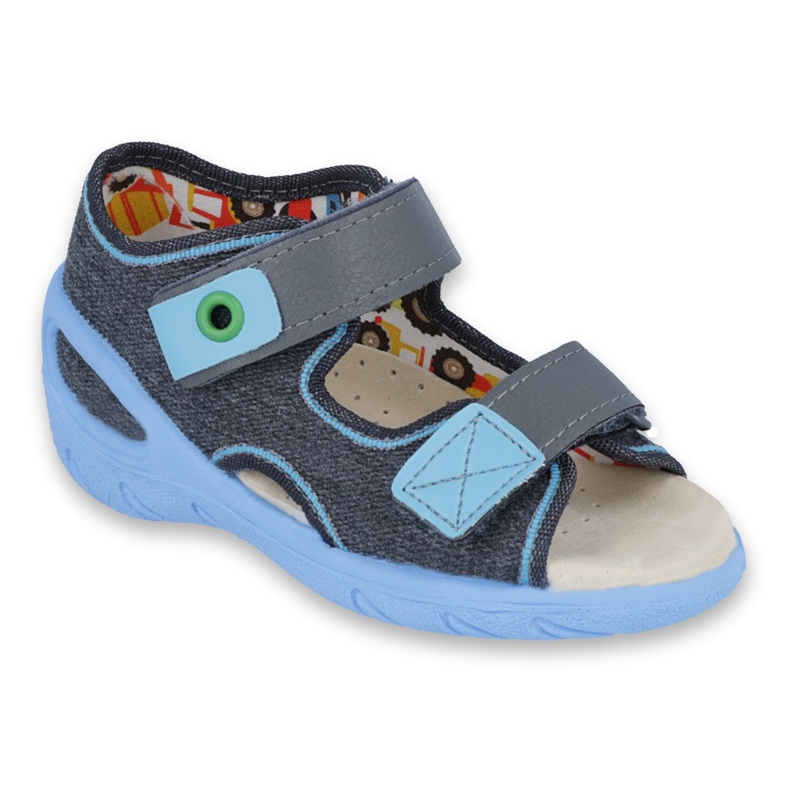 Befado Kinderschuhe PU 065X125 blau grau