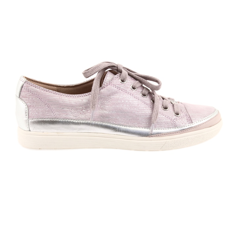 Caprice 23654 Sport-Sneaker aus Leder grau rosa