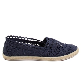 Marineblaue Espadrilles aus Spitze JX1020 Navy