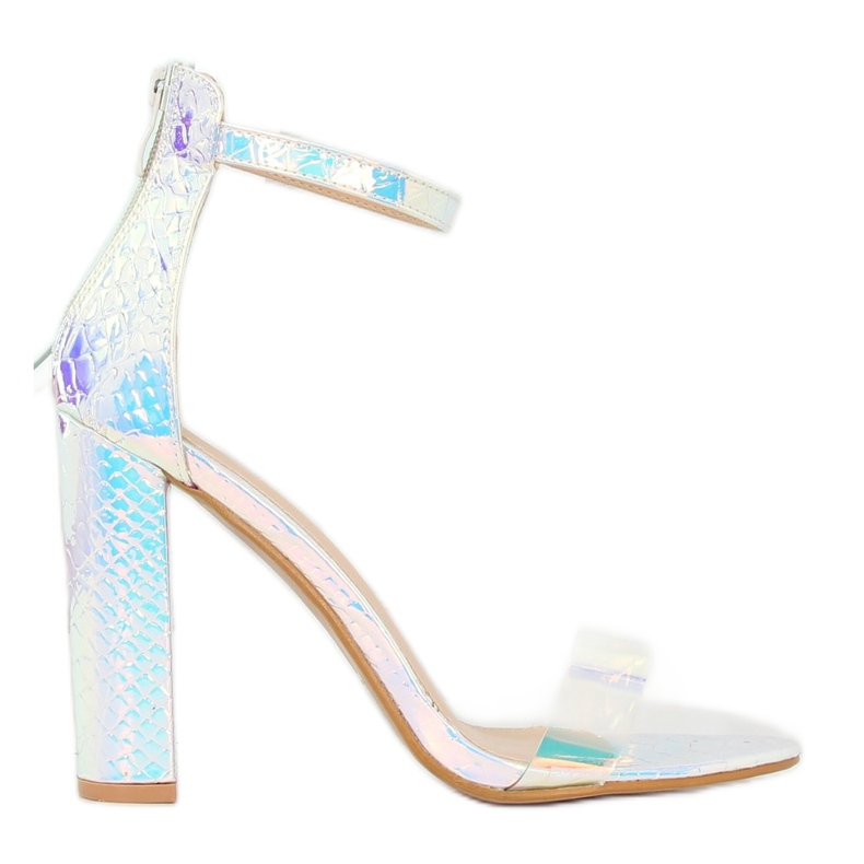 Sandalen Petrol Silber Farbe BD344 Silber grau mehrfarbig