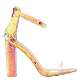 Sandalen Petrol Gold Farbe BD344 Gold golden