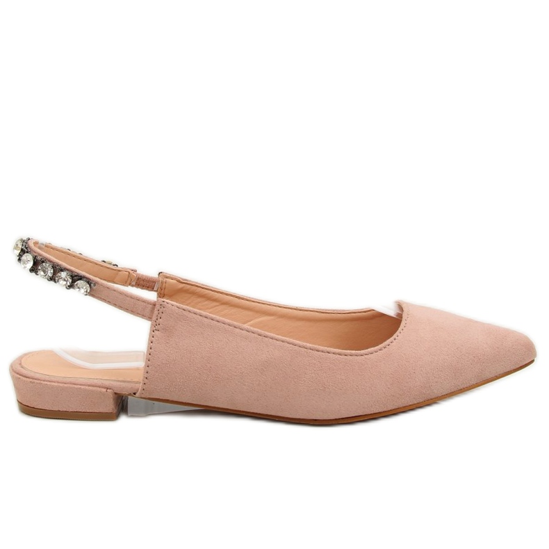 Ballerinas mit offenem Absatz rosa LS5028 Beige