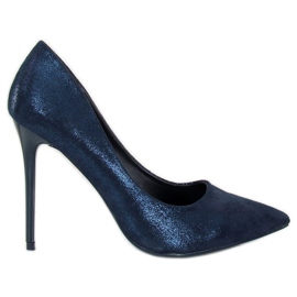 Marineblaue High Heels AT-0596-L Blau