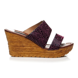 Sergio Todzi Keilsandalen schwarz rosa