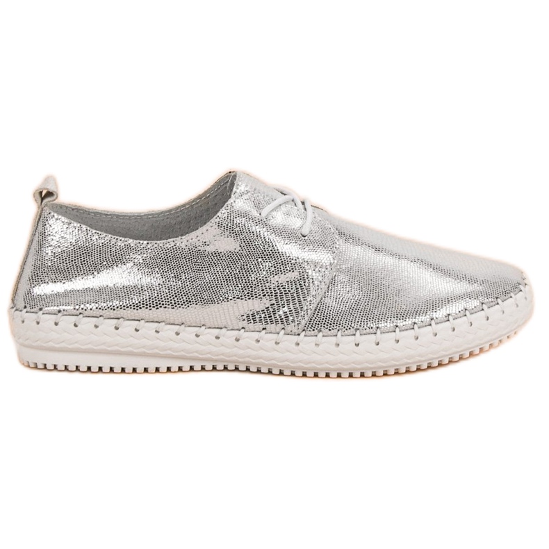 Filippo Silberne Lederschuhe grau