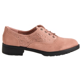 Brogues aus gepudertem Wildleder rosa