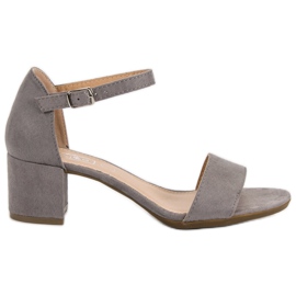 Filippo Graue Sandalen mit hohen Absätzen