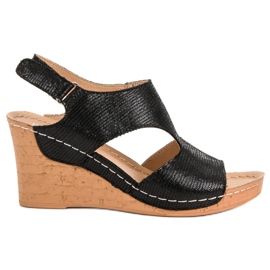 Filippo Schwarze Keilsandalen