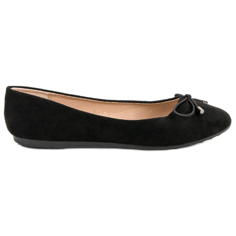 Ballerinas aus Wildleder mit Schleife schwarz