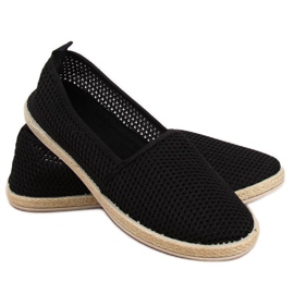 Schwarze Mesh-Espadrilles JX1029 Schwarz