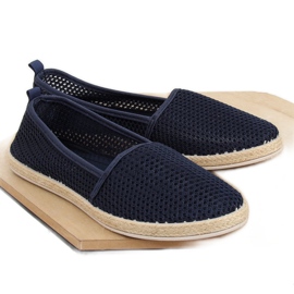 JX1029 Marineblaue Espadrilles aus Netzstoff