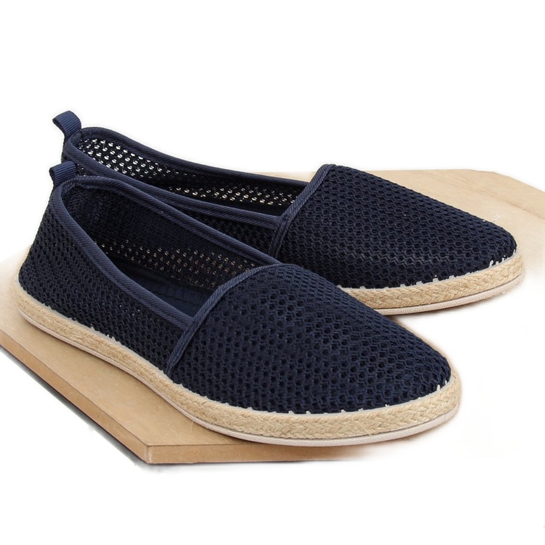 JX1029 Marineblaue Espadrilles aus Netzstoff navy blau